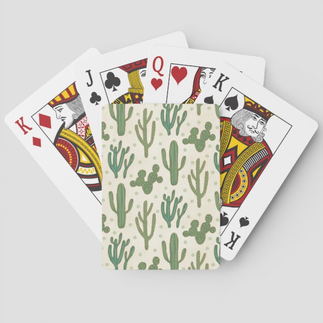 Southwest Geo Step | Desert Cactus Pattern Poker Cards (Back)