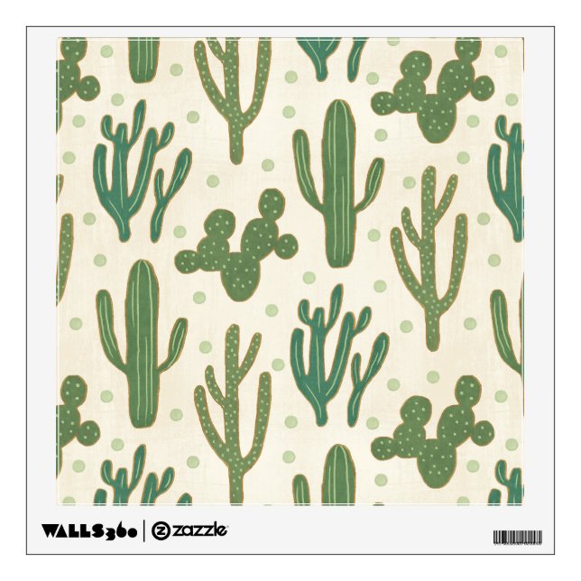 Southwest Geo Step | Desert Cactus Pattern Wall Sticker (Front)