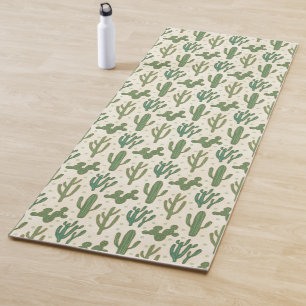Southwest Geo Step Desert Cactus Pattern Yoga Mat