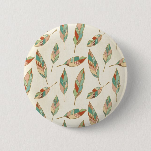 Southwest Geo Step | Geometric Feather Pattern Button (Front)