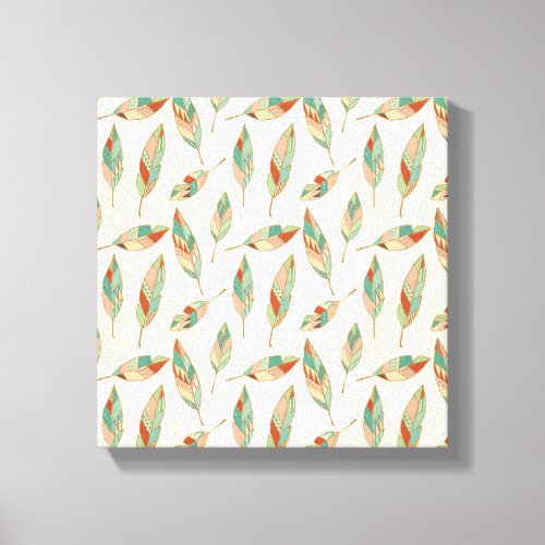 Southwest Geo Step  Geometric Feather Pattern Canvas Print