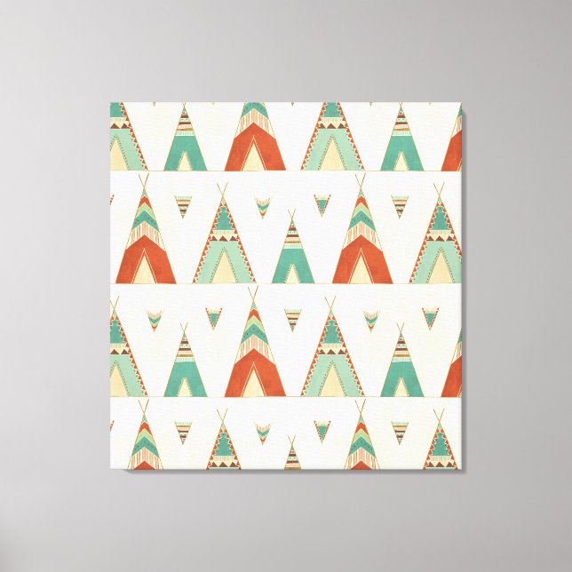 Southwest Geo Step | Geometric Teepee Pattern Canvas Print (Front)