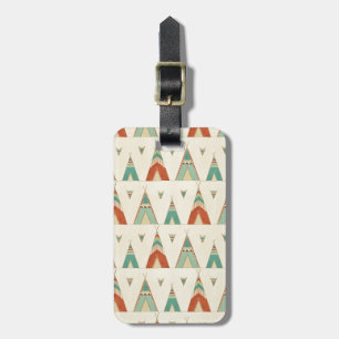 Southwest Geo Step Geometric Teepee Pattern Luggage Tag