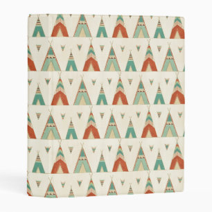 Southwest Geo Step Geometric Teepee Pattern Mini Binder