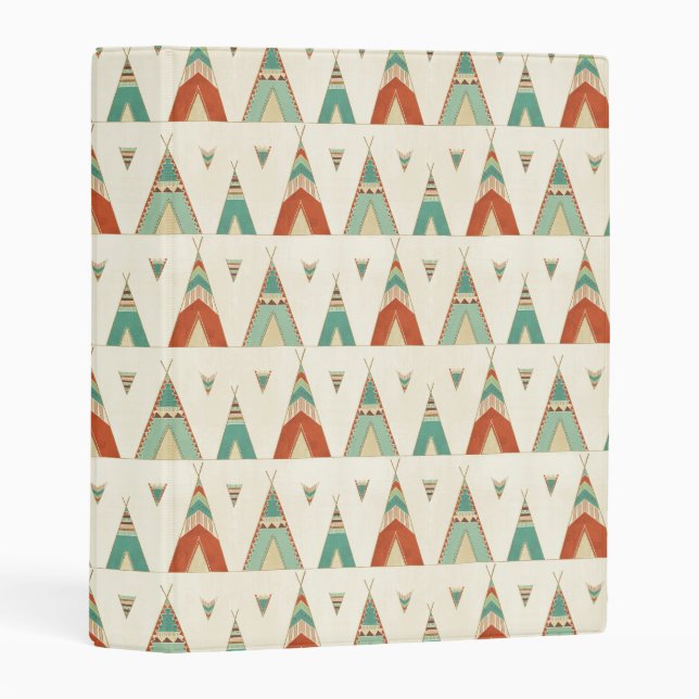 Southwest Geo Step | Geometric Teepee Pattern Mini Binder (Front/Spine)
