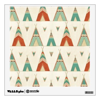 Southwest Geo Step | Geometric Teepee Pattern Wall Sticker by wildapple at Zazzle