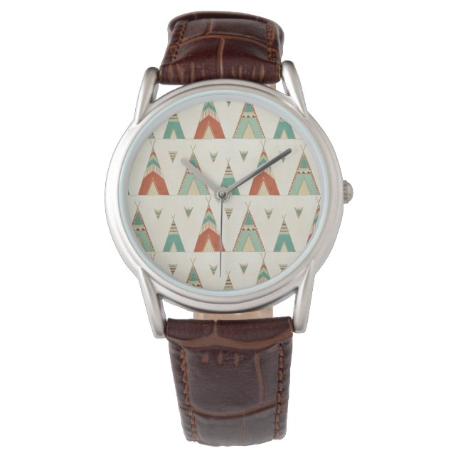 Southwest Geo Step | Geometric Teepee Pattern Watch (Front)