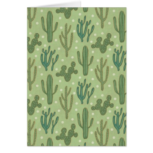 Southwest Geo Step  Green Cactus Pattern