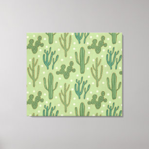 Southwest Geo Step | Green Cactus Pattern Canvas Print