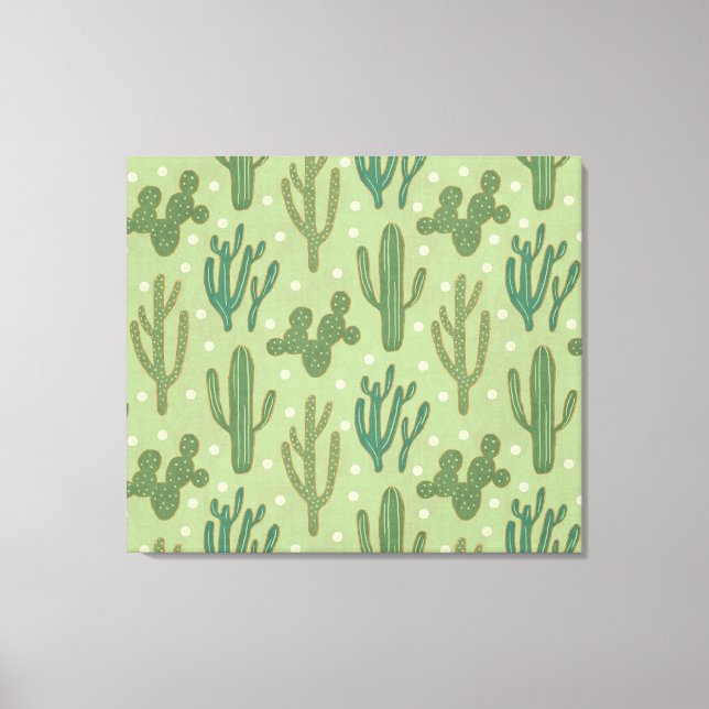 Southwest Geo Step | Green Cactus Pattern Canvas Print (Front)