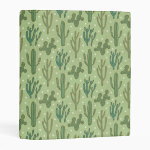 Southwest Geo Step Green Cactus Pattern Mini Binder