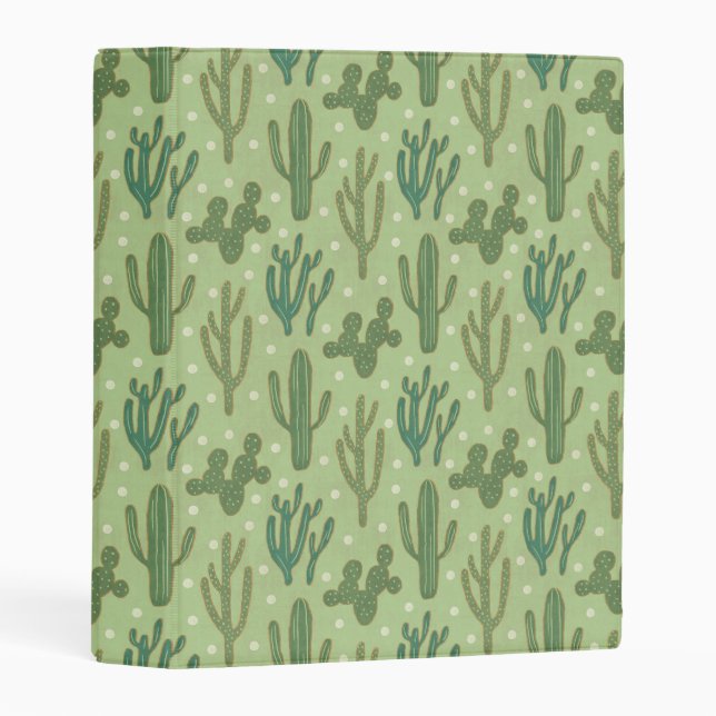 Southwest Geo Step | Green Cactus Pattern Mini Binder (Front/Spine)