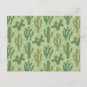 Southwest Geo Step Green Cactus Pattern Postcard