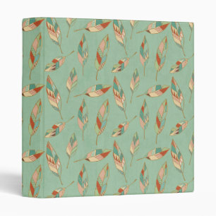 Southwest Geo Step Green Feather Pattern Binder
