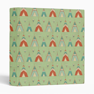 Southwest Geo Step Green Teepee Pattern Binder