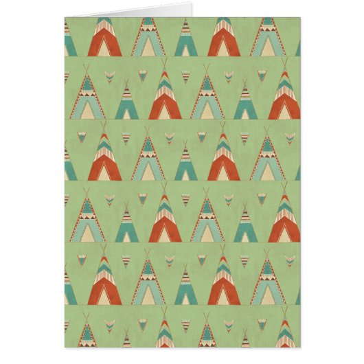 Southwest Geo Step | Green Teepee Pattern Cards (Front)