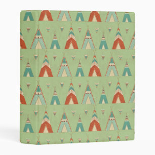 Southwest Geo Step Green Teepee Pattern Mini Binder