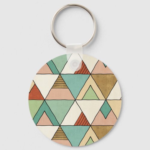 Southwest Geo Step  Hand Drawn Tribal Pattern Keychain