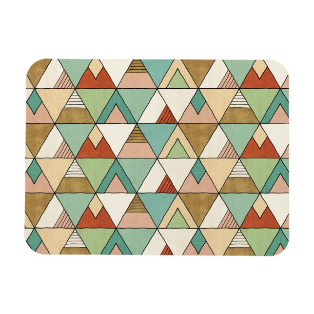 Southwest Geo Step | Hand Drawn Tribal Pattern Magnet (Horizontal)