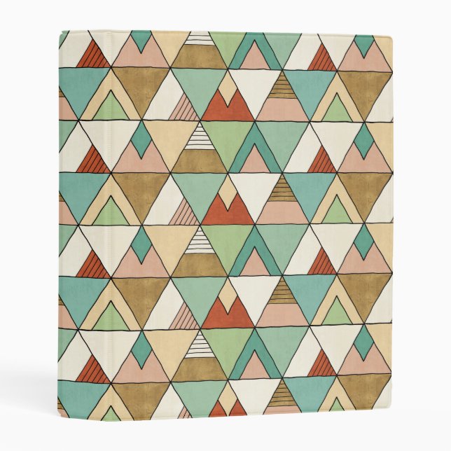 Southwest Geo Step | Hand Drawn Tribal Pattern Mini Binder (Front/Spine)