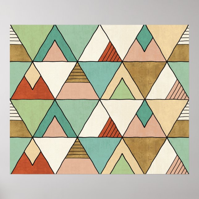 Southwest Geo Step | Hand Drawn Tribal Pattern Poster (Front)