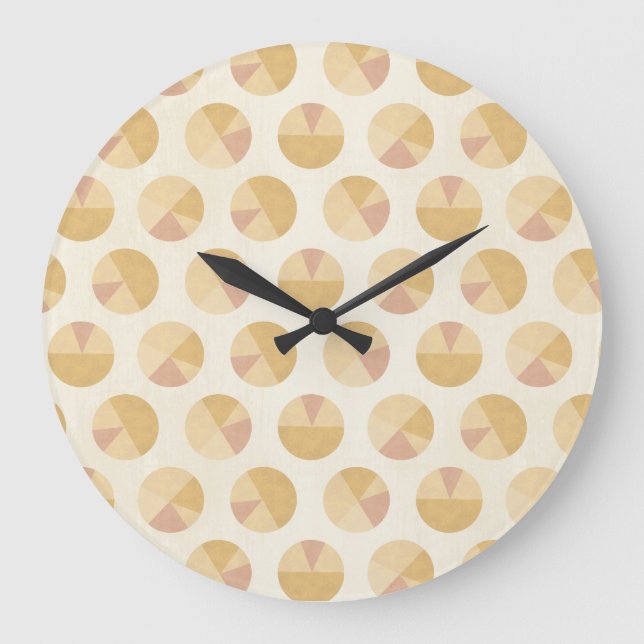 Southwest Geo Step | Orange Circle Pattern Large Clock (Front)
