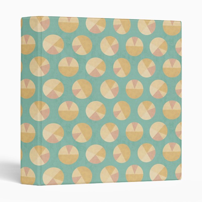 Southwest Geo Step | Orange & Green Circle Pattern Binder (Front/Spine)