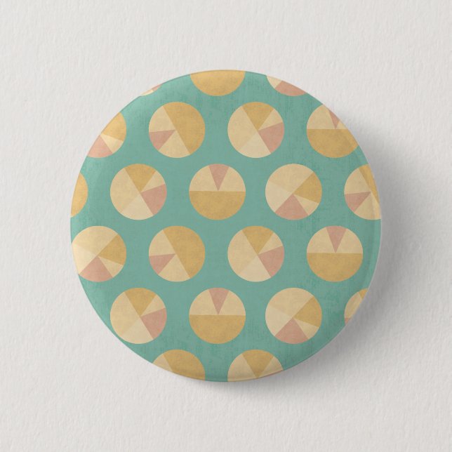 Southwest Geo Step | Orange & Green Circle Pattern Button (Front)