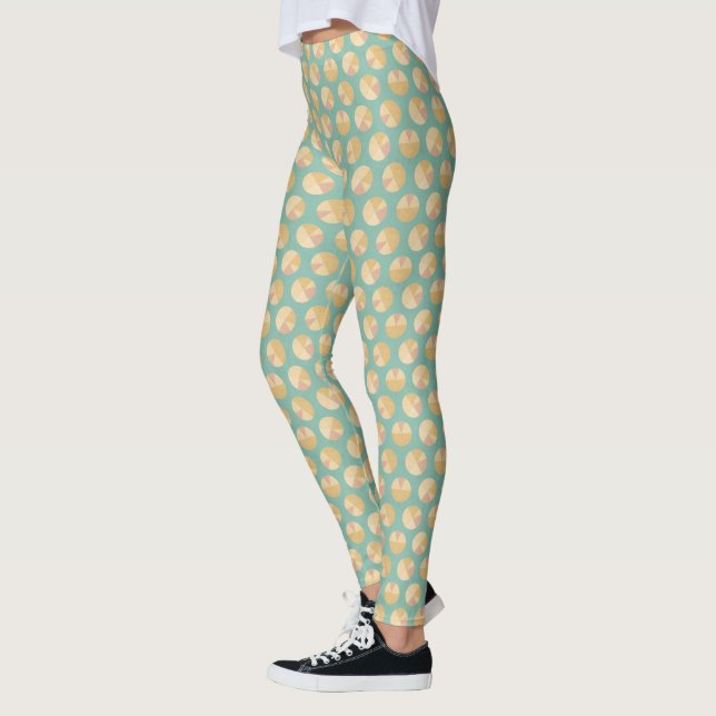 Southwest Geo Step | Orange & Green Circle Pattern Leggings (Left)