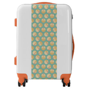 Southwest Geo Step   Orange & Green Circle Pattern Luggage