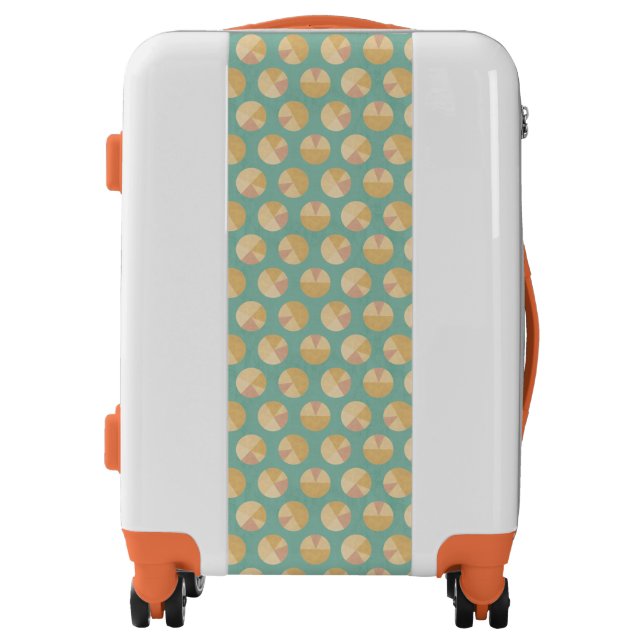 Southwest Geo Step | Orange & Green Circle Pattern Luggage (Front)