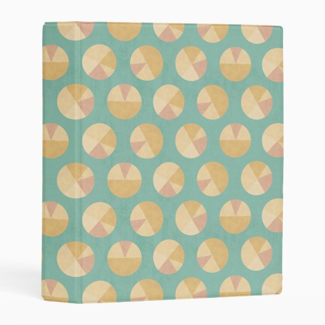 Southwest Geo Step | Orange & Green Circle Pattern Mini Binder (Front/Spine)