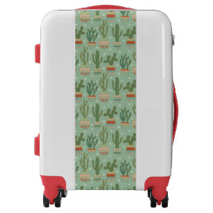Southwest Geo Step   Potted Cactus Pattern Luggage
