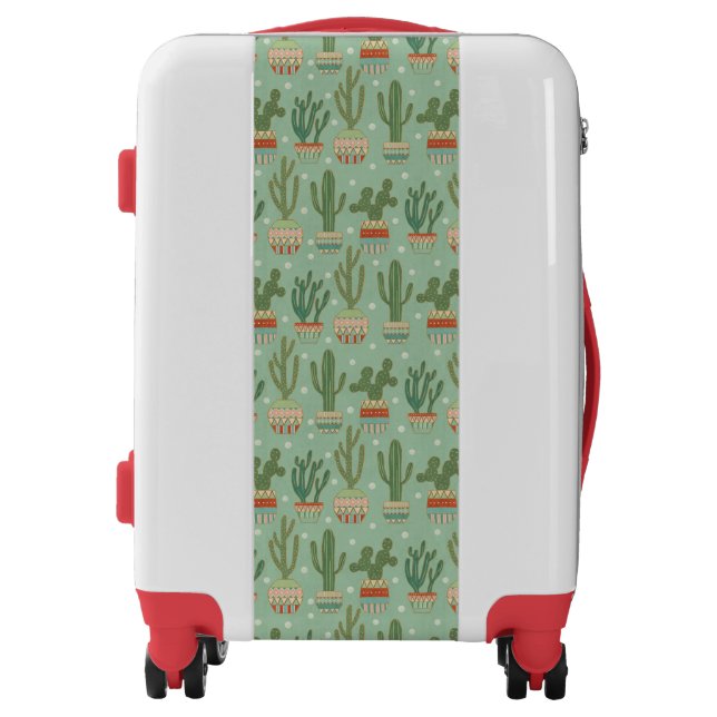Southwest Geo Step | Potted Cactus Pattern Luggage (Front)