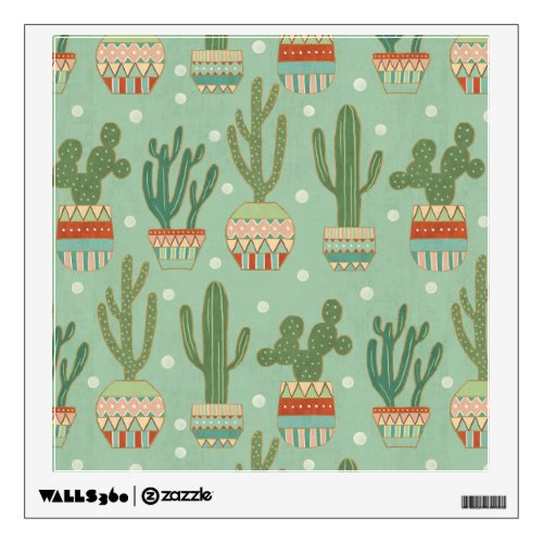 Southwest Geo Step  Potted Cactus Pattern Wall Sticker