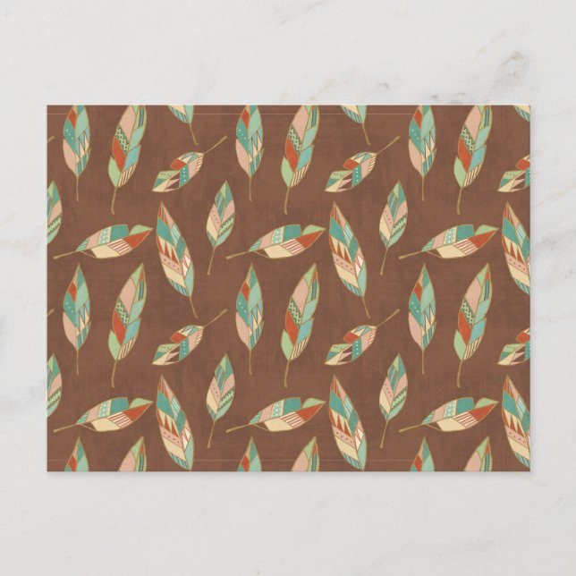 Southwest Geo Step | Southwest Feather Pattern Postcard (Front)