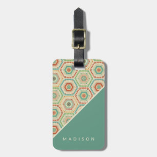 Southwest Geo Step Southwest Hexagon Pattern Luggage Tag
