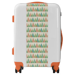 Southwest Geo Step   Teal & Coral Triangles Luggage