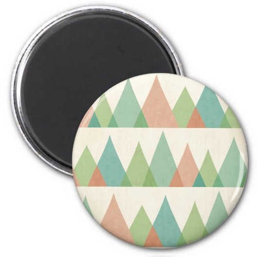 Southwest Geo Step  Teal  Coral Triangles Magnet