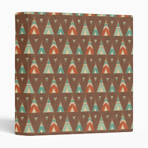 Southwest Geo Step   Teal Teepee Pattern Binder