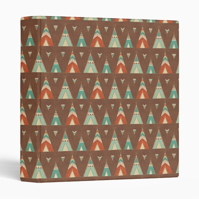 Southwest Geo Step | Teal Teepee Pattern Binder (Front/Spine)
