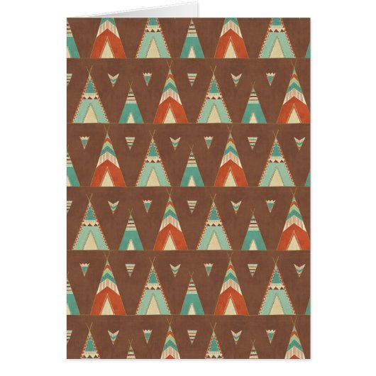 Southwest Geo Step | Teal Teepee Pattern Cards (Front)