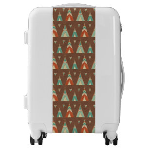 Southwest Geo Step   Teal Teepee Pattern Luggage