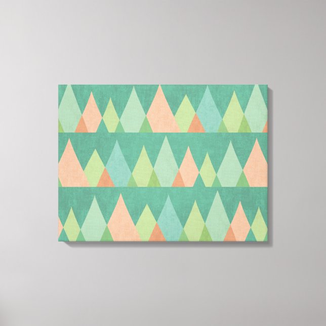 Southwest Geo Step | Teal Triangle Pattern Canvas Print (Front)
