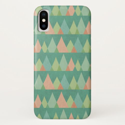 Southwest Geo Step  Teal Triangle Pattern iPhone X Case