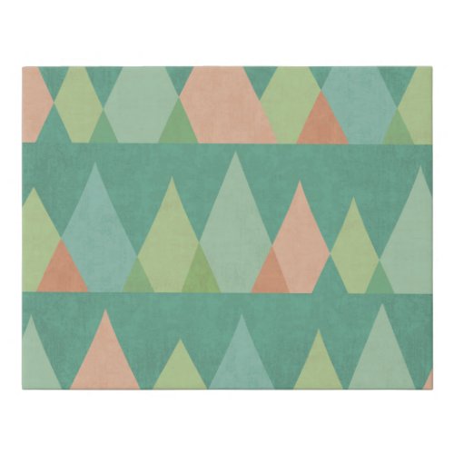 Southwest Geo Step  Teal Triangle Pattern Faux Canvas Print