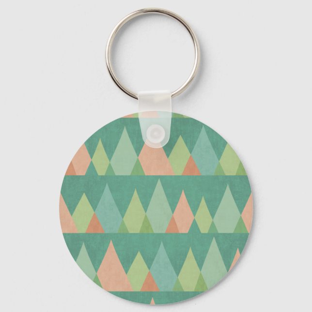 Southwest Geo Step | Teal Triangle Pattern Keychain (Front)
