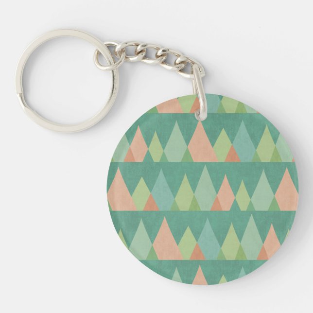 Southwest Geo Step | Teal Triangle Pattern Keychain (Front)