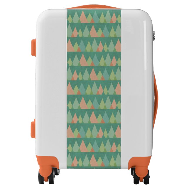 Southwest Geo Step | Teal Triangle Pattern Luggage (Front)