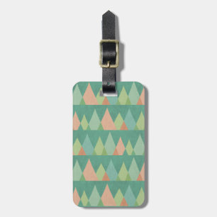Southwest Geo Step Teal Triangle Pattern Luggage Tag